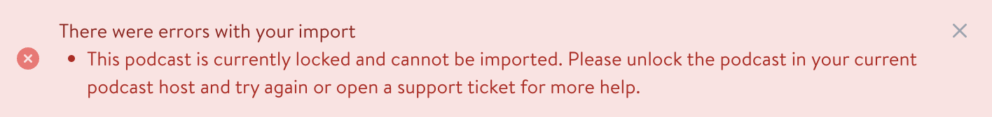 Feed is locked error